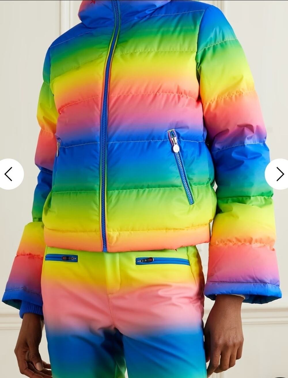 Perfect Moment Womens Multicolor Rainbow Polar Flare Down Jacket Size XL